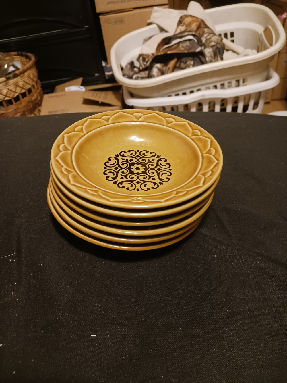 Mustard Yellow Decorative Ceramic Salad/Dessert Plates - Set of 6